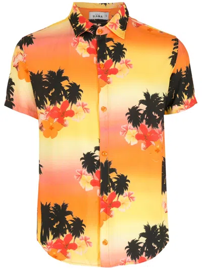Amir Slama Tropical Print Short-sleeve Shirt In Multicolour