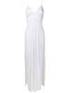 Amir Slama Tulle-insert Sleeveless Maxi Dress In Weiss