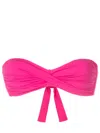Amir Slama Twist-detail Strapless Bikini Top In Pink