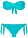Amir Slama Twisted-bandeau Bikini In Blue