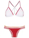 Amir Slama Two-tone Design Bikini Set In Red