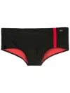Amir Slama Two-tone Striped Swimming Shorts In Black