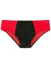 Amir Slama Two-tone Swim Trunks In Red