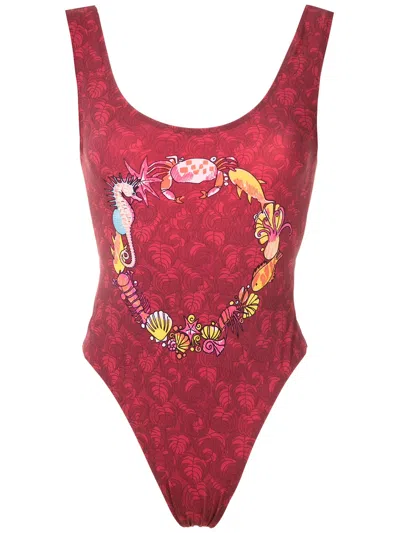 Amir Slama U-neck One Piece In Red