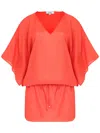 Amir Slama V-neck Mini Beach Dress In Red