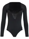 Amir Slama Velvet Bodysuit In Schwarz