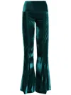 Amir Slama Velvet Flared Trousers In Green