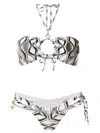 Amir Slama Wave-print Chain-detail Bikini Set In White