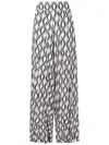 Amir Slama Wave-print Palazzo Trousers In White