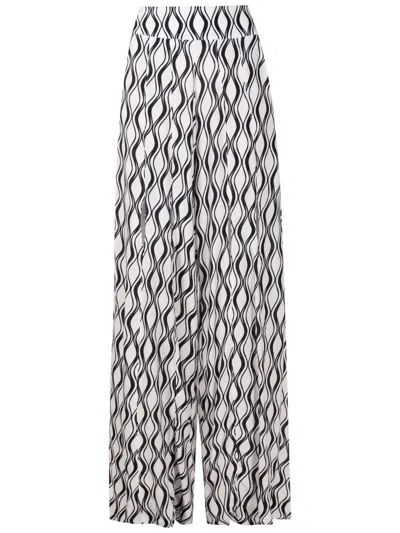 Amir Slama Wave-print Palazzo Trousers In White