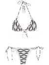 Amir Slama Wave-print Triangle Bikini Set In White