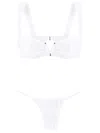 Amir Slama Woven Balconete Bikini Set In White