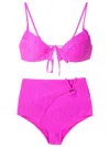 Amir Slama Woven Cut-out Bikini Set In Pink