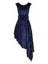 Amir Slama X Astrid Asymmetric Midi Dress In Blue