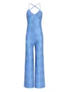 Amir Slama X Astrid Check-print Jumpsuit In Blue