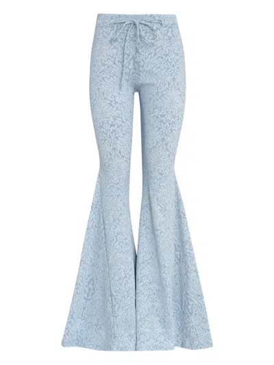 Amir Slama X Astrid Floral-jacquard Drawstring Trousers In Blue