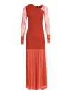 Amir Slama X Astrid Mesh Maxi Dress In Orange