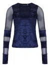 Amir Slama X Astrid Mesh-panel Top In Blue