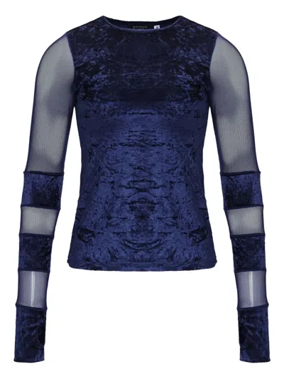 Amir Slama X Astrid Mesh-panel Top In Blue