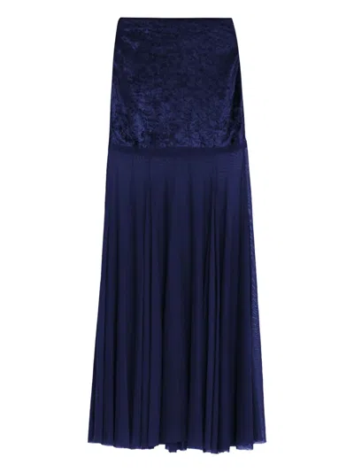 Amir Slama X Astrid Panelled Maxi Skirt In Blue