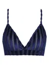 Amir Slama X Astrid Striped Crop Top In Blue