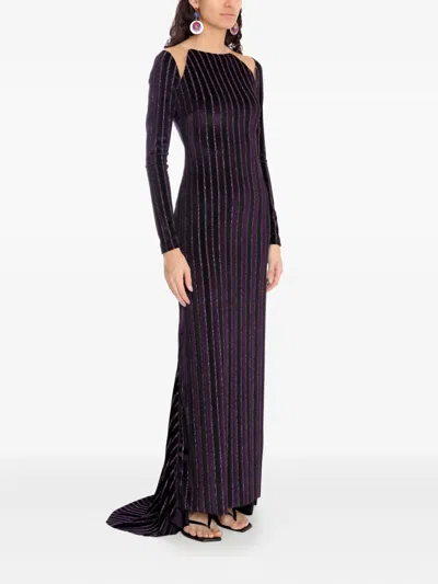 Amir Slama X Astrid Striped Maxi Dress In Purple