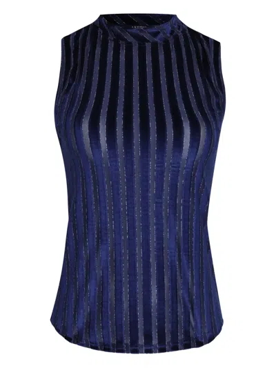 Amir Slama X Astrid Striped Mock-neck Top In Blue