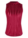 Amir Slama X Astrid Striped Mock-neck Top In Red
