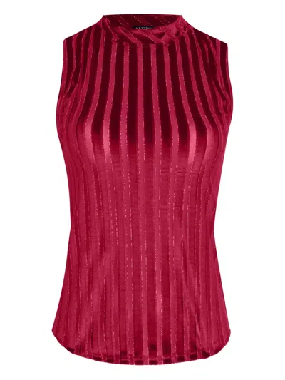 Amir Slama X Astrid Striped Mock-neck Top In Red
