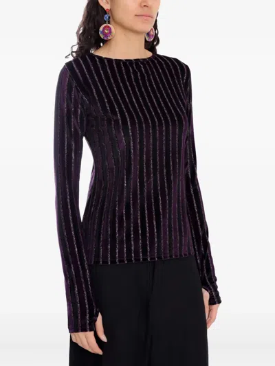 Amir Slama X Astrid Striped Top In Purple