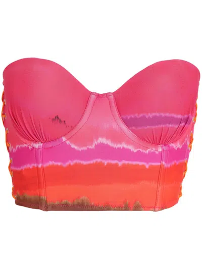 Amir Slama X Jade Picon Corset Crop Top In Pink