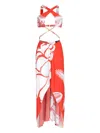 Amir Slama X Jade Picon Cut-out Beach Dress In Red