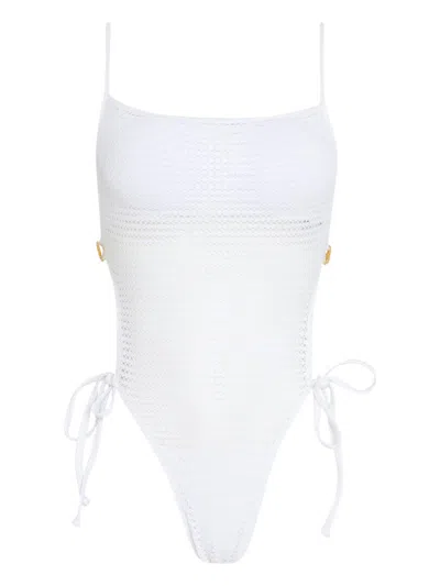 Amir Slama X Jade Picon Openwork Swimsuit In White