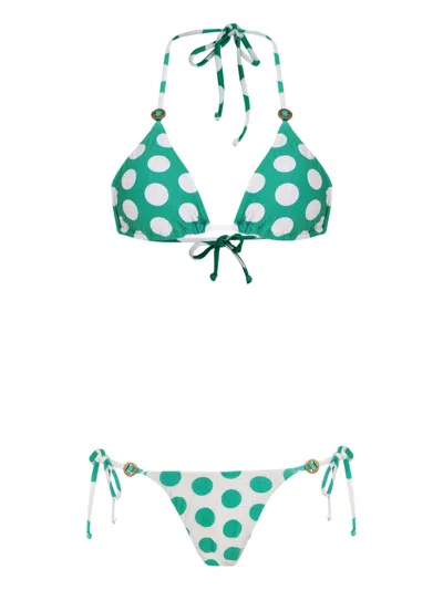 Amir Slama X Jade Picon Polka-dot Bikini In Green