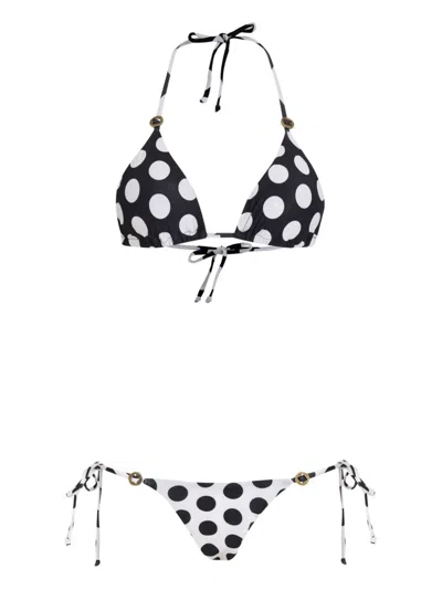 Amir Slama X Jade Picon Polka Dot-print Bikini In Black