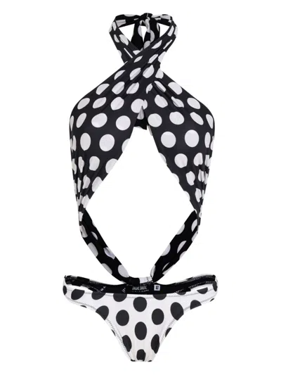 Amir Slama X Jade Picon Polka-dot Trikini In Black