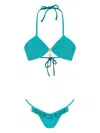 Amir Slama X Jade Picon Shell-charms Bikini In Blue
