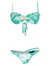 Amir Slama X Jade Picon Shell-print Bikini In Blue