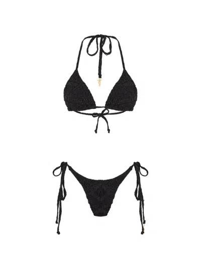 Amir Slama X Jade Picon Side-tie Bikini In Black