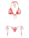 Amir Slama X Jade Picon Starfish-print Bikini In 13 Red/white
