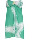 Amir Slama X Jade Picon Starfish-print Mini Dress In Green