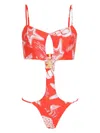 Amir Slama X Jade Picon Starfish-print Trikini In Red