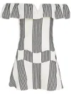 Amir Slama X Jade Picon Striped Mini Dress In White