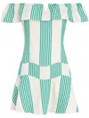 Amir Slama X Jade Picon Striped Mini Dress In White