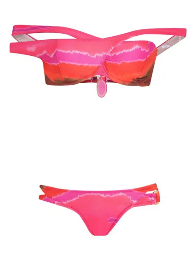 Amir Slama X Jade Picon Tie-dye Bikini In Pink