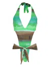 Amir Slama X Jade Picon Tie-dye Trikini In Green