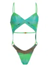 Amir Slama X Jade Picon Tie-dye Trikini In Green