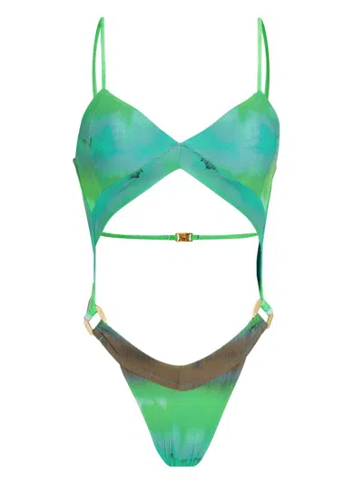 Amir Slama X Jade Picon Tie-dye Trikini In Green