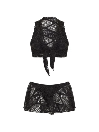 Amir Slama X Jade Picon Tie-front Bikini In Black
