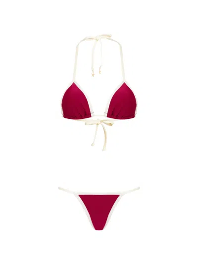 Amir Slama X Jade Picon Tie-fastening Bikini In Burgundy